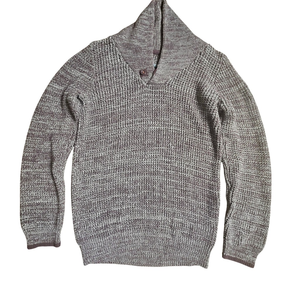 G-Star Raw Avihu Shawl Collar Knit Sweater L Marled  Cotton Cabin Core‎ Cottage